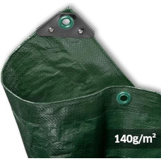 NOOR Professional brezentas - 140 g/m² - 5 x 6 m - žalias - universalus brezentas, apsaugantis nuo oro sąlygų - idealiai tinka sodams - stabilizuotas UV spinduliais, padengtas iš abiejų pusių, atsparus vandeniui ir plaunamas