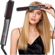 Aigostar Hair Styling Kit: 2100W Travel Hair Dryer with Folding Handle & Ionic Straightening Brush for Hair and Beard - 3 Temperature Levels / 2 Fan Levels, 5 Adjustable Temperatures up to 210°C