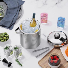 Sailnovo AM004189-1129-7 1.2 Litre Stainless Steel Ice Bucket for Parties with Lid