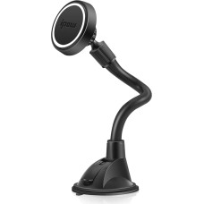 ipow Mobile Phone Holder Car Magnet, Car Mobile Phone Holder with Suction Cup, Magnetic Mobile Phone Holder Car Dashboard Windscreen with 4 Metal Plates, Protective Film, Compatible with iPhone, Samsung, Sony