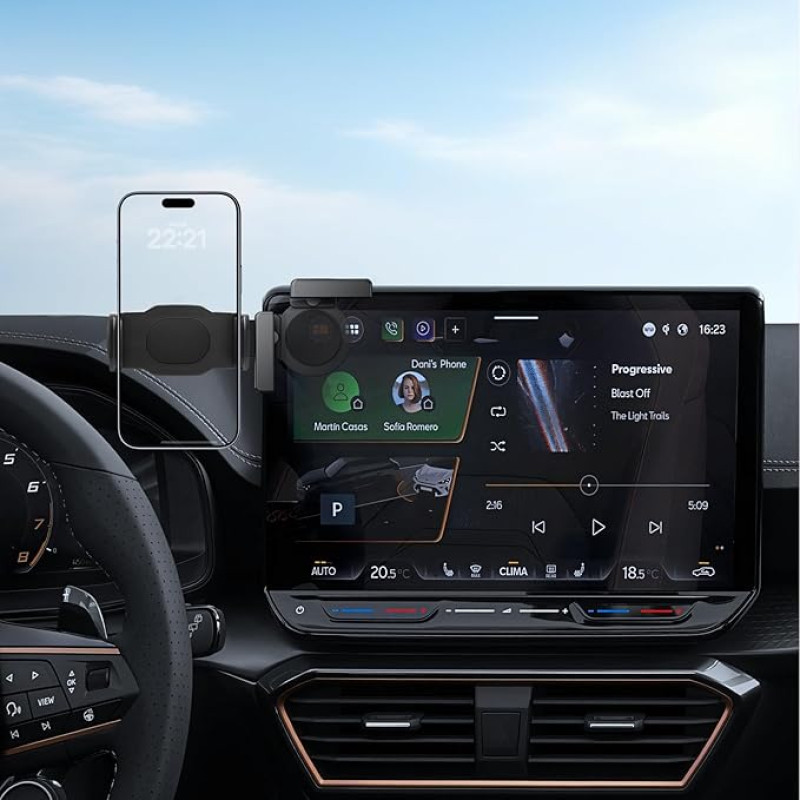 Rankinis laikiklis, skirtas Cupr 12,9 Zoll Display, Cupra Formentor, Leon MK4, Born, Terramar 2024-2026 Mini rankinis laikiklis, skirtas iPhone, Samsung, Android ir kt.