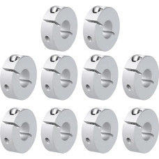 QUARKZMAN 10 Pieces Single Splitting Clamp Wave Collar 12 mm Bore One-piece Clamp Collar, 30 mm Outer Diameter, 10 mm Thickness, Aluminium Alloy Set Screw Gap Collar Clamp