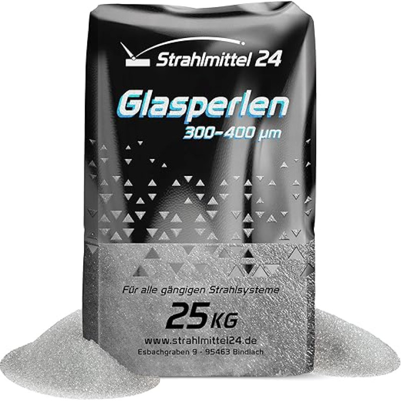 25 kg Glass Beads Blasting Master Blasting Agent 300-400 µm Blasting Material Glass Beads Sand Blasting Micro Glass Beads