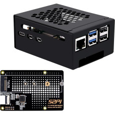 GeeekPi Metalinis korpusas su N07 M.2 NVMe SSD PCIe periferinės plokštės dugnu, skirtas Raspberry Pi 5, palaiko M.2 Key-M NVMe SSD 2230/2242/2260/2280