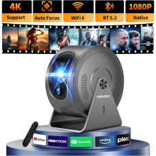 Mini projektorius, palaikantis 4K 1080P, projektorius su automatinio fokusavimo ir posūkio kampu bei 360° pasukimo funkcija, mažas projektorius su 