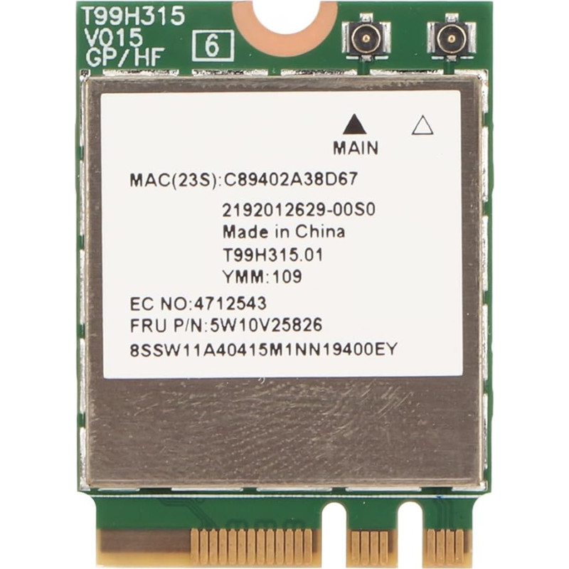 ASHATA MT7922 WiFi kortelė, WiFi 6E belaidžio ryšio kortelė NFA765A belaidžio ryšio modulis, BT5.3 2.4G 5G 6G 3Band 2400Mbps tinklo adapteris nešiojamiesiems kompiuteriams 10 11