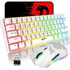 Mechaninė žaidimų belaidė klaviatūra Bluetooth 5.0/2.4G USB dvigubo režimo 2200mAh RGB LED apšvietimas Kompaktiškas pilnas anti-ghosting klavišas Belaidė žaidimų pelė 750mAh Lengva