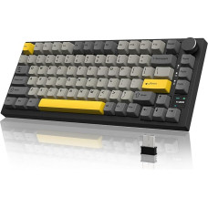 YINDIAO AK820 PRO mechaninė klaviatūra su TFT išmaniuoju ekranu ir mygtukais, 2.4G Wireless/BT5.1/USB-C laidinė, 75 % ANSI išdėstymas, sandarinimo mazgas, 