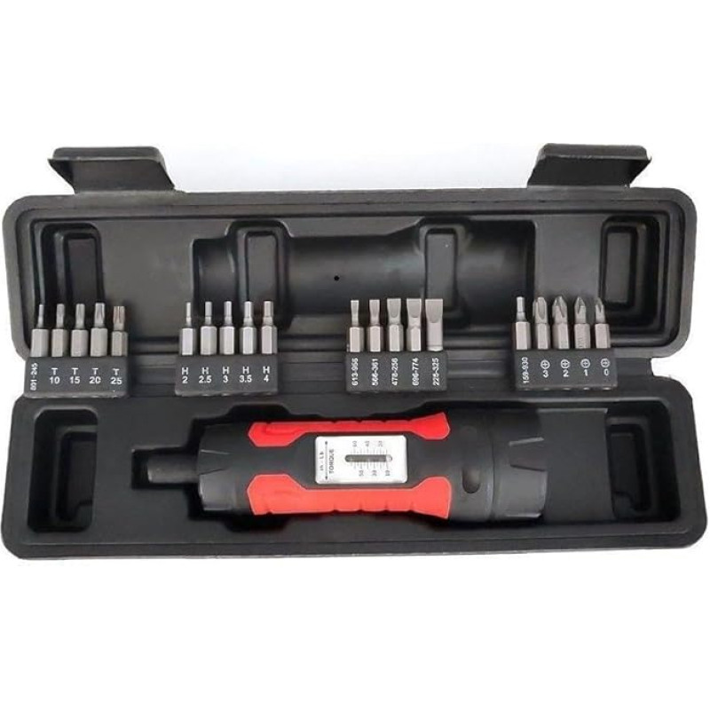 RichVibe Manueller voreingestellter Drehmomentschlüssel-Schraubendreher, 1/4-Zoll-Antrieb, 25,4-165,1 cm (10-65 Zoll), mit hörbarem Klick, Karbonstahl-Anzug