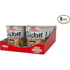Nissin Cup Noodles - Chicken, Pack of 8, Soup Style Instant Japanese-Style Noodles with Chicken Flavour & Vegetables, Quick in Cup, Asian Food (8 x 63 g)