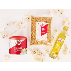 Popcornloop Ingredientų rinkinys Popcorn Puffcorn Butterfly Corn 1 kg, popkornų cukrus su vanile 300 g, popkornų aliejus 250 ml su sviesto skoniu, skirtas popkornams Namų vakarėliams Popkornų rinkinys Popkornų rinkinys popkornų aparatui