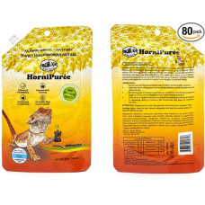 „Mane Lion“ driežų ir roplių pašaras, driežų „Angel Eyelash“, ragų vaisių tyrė, leopardų „Guard“ pašaras, „Bluetongue“ kriketai, 80 g