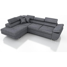 „Robin Inspire Saturn Kingston“ kampinė sofa su miego funkcija, L formos, kairioji pusė, tamsiai pilka