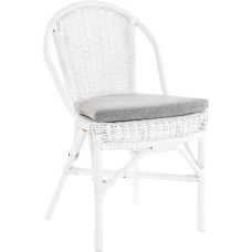 Rattan Chair Classic Colour Dining Room Chair Basket Kitchen Chair Dining Room Chair Wicker Chair Natural Rattan (White with Padd)