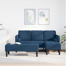 Solivagant Sofa Set mit Kissen 2 pcs Blau Polyester, Möbel,Sofas, 39.5 kg-3329259