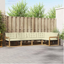 Solivagant Outdoor-Sofagarnitur mit Kissen 5 pcs Weiß und Creme, Möbel,Möbelgarnituren, 56.9 kg-3388676