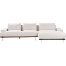 Beliani 3-Seater Corner Sofa L-Shaped Beige with Chaise Longue Left Multiple Cushions Mariferd