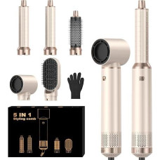 „OKWRAP“ plaukų formavimo rinkinys „5 in 1“, „Airstyler“ oro suktukai, plaukų džiovintuvas „5 in 1“ su apvaliu šepečiu, šiltu oro šepetėliu, plaukų džiovintuvu, garbanų formavimo įrankiu, oro šiluminiu šepetėliu | Plaukų formavimo rinkinys su apvaliu šepe
