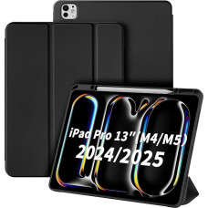 CACOE Case for iPad Pro 13 Inch Case M5/M4 (2025/2024) with Pen Holder | Slim Stand Protective Case TPU Flexible Back with Auto Wake/Sleep Function, Black