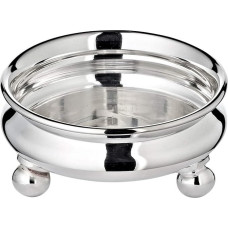 EDZARD Set of 3 Santa Bowls (Diameter 8 cm, Height 4 cm) Heavy Silver-Plated with Feet – Original Serving Bowl, Decorative Bowl, Fruit Bowl, Serving Bowl, Round Bowl – Partner Gifts for Both
