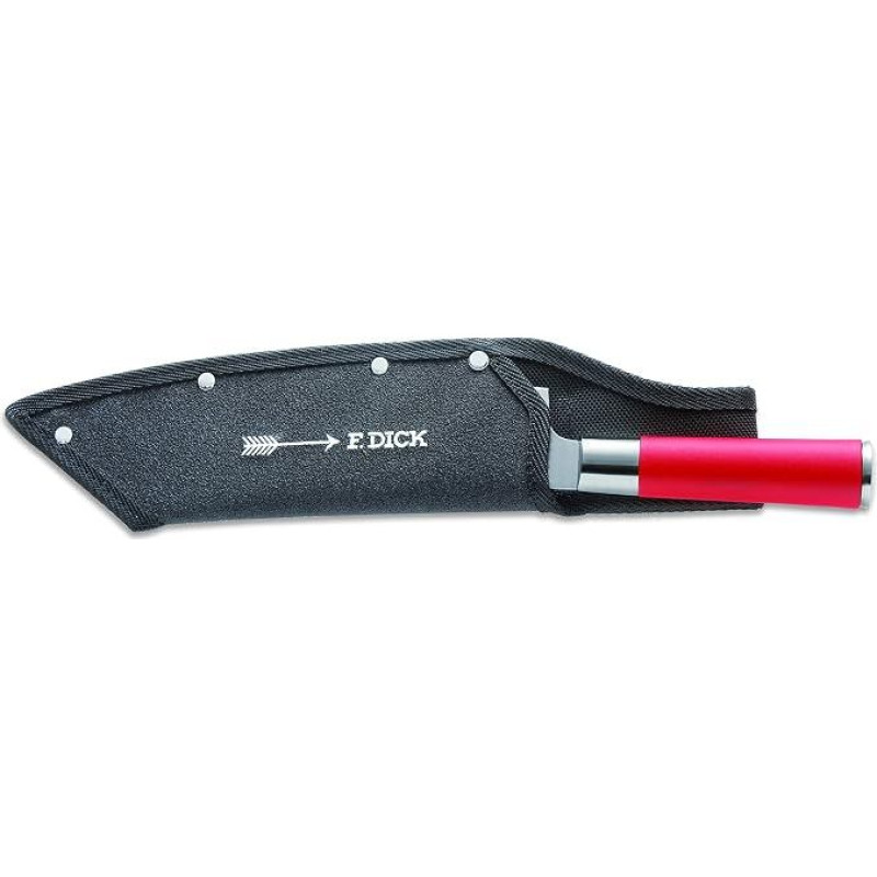 F. DICK Ajax 81722206 „Red Spirit“ virėjo peilis (peilis su 20 cm ilgio geležte, pagamintas iš X55CrMo14 plieno, nerūdijantis, 56° HRC) su peilio dėklu