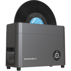 „HumminGuru“ ultragarsinis plokštelių valiklis – 40 kHz ultragarsinis plokštelių valiklis su automatiniu džiovinimu, vinilo plokštelių valymo rinkinys su vandens filtru (tamsiai pilkos spalvos, 12 colių)