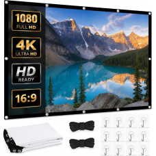 120 colių 16:9 HD sulankstomas projektoriaus ekranas, nešiojami projektoriaus ekranai, kabinamieji dvipusiai projekcijos ekranai, nesiglamžantis projektoriaus ekranas, skirtas namų kinui, namų biurui, kempingui, mokyklai ir susitikimams