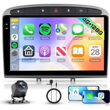 „Hodozzy“ 4 GB + 128 GB „Android“ automobilių radijas, skirtas „Peugeot 308“ ir „408“ modeliams (2007–2015 m.), su „CarPlay“ ir belaidžiu „Android“ ryšiu, 9 colių „InCell“ jutikliniu ekranu, 2 DIN formatu, su navigacijos sistema, „Bluetooth“, DSP, „Wi-Fi“