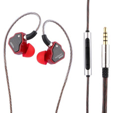 LINSOUL 7Hz Salnotes Zero HiFi 10 mm Dynamic Driver In-Ear Headphones IEM with Metal Composite Membrane, Stainless Steel Front Plate, Removable 2-Pin OFC Cable (Red, with Microphone, 3.5 mm)