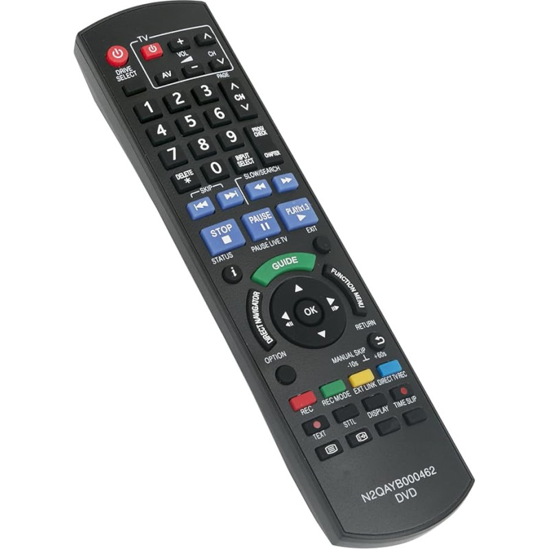 N2QAYB000462 Atsarginis nuotolinio valdymo pultas, tinkantis „Panasonic“ DVD įrašymo įrenginiams DMR-EX86EB-K, DMR-EX86EB, DMR-EX773EB-K, DMR-EX773EB ir DMR-EX83EB