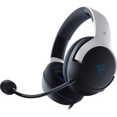 Razer Kaira X Wired Headset for PlayStation 5 with 50 mm Driver, Hyperclear Cardioid Microphone, Volume Control, Microphone Mute Button, Black/White