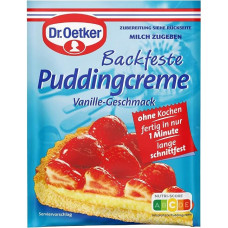 „Dr. Oetker“ kepimui tinkamas vanilės skonio pudingo kremas, 40 g – nesvarbu, ar tai būtų sviestinis pyragas, „Bee Sting“ ar keksai: su „Dr. Oetker“ vanilės skonio pudingo kremu skanėstus iškepti galima greitai ir lengvai