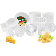 11 dalių sūrio gamybos rinkinys pradedantiesiems – minkštųjų sūrių formos + sūrio forma su stūmokliu – sūrio gamybos reikmenys – formos naminiam „Queso Fresco“ sūriui – „Paneer“ ir grietinėlės sūrio formos krepšelis Nr. 2
