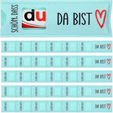 „Clabby 30 Schön Dass Du Da Bist“ dovanų šokolado plytelės dėklas iš veltinio | Šokolado pakuotė, skirta dovanoms, suderinama su „Duplo“ rinkiniais, tinka vestuvėms, krikštynoms, sutvirtinimo šventei, gimtadieniui, be šokolado