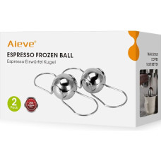 AIEVE Espresso Ice Cubes Stainless Steel Ball for Espresso Coffee Ice Ball Frozen Ball Metal Reusable Coffee Accessories to Improve Coffee Aroma Pack of 2