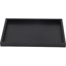OUKENS Wooden Tea Tray, Rectangular Solid Wood Tray, Versatile Tea, Coffee, Snack and Food Tray, Serving Tray, Plates, Restaurant Trays, Black (30 x 24 cm) (30 x 20 x 2 cm)