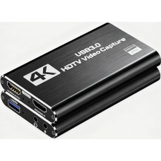 4K vaizdo įrašymo plokštė su USB 3.0 ir HDMI jungtimis, skirta žaidimų įrašymui, juoda | USB 3.0 HDMI žaidimų įrašymo įrenginys, juodas