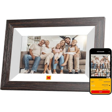 „Kodak“ skaitmeninė nuotraukų rėmelė, 7 colių, skaitmeninė nuotraukų rėmelė su „WLAN“, 32 GB atminties | HD IPS jutiklinis ekranas, automatinis pasukimas, išmanioji medinė elektroninė nuotraukų rėmelė, galimybė iš bet kur akimirksniu dalytis nuotraukomis 