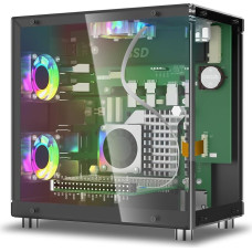 „ELECROW“ mini kompiuterio korpusas „Raspberry Pi 5“ – aliuminis korpusas su 3 aušinimo ventiliatoriais, 1,3 colio OLED ekranu, „PCIe M.2 NVMe SSD“ 2230/2242/2260/2280 palaikymu, RTC, visapusiška prieiga prie jungčių