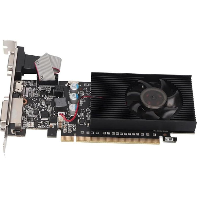 GT610 2 GB DDR3 64 bitų 810 MHz stalinio kompiuterio vaizdo plokštė su 1000 MHz dažniu, „PCI Express X16“, „DirectX 11“ palaikymu ir 2560x1600 skiriamąja geba