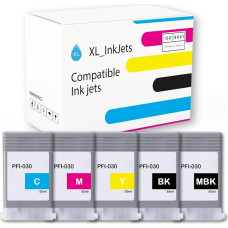XL-Ink Compatible Ink Cartridge for Canon PFI-030 - Pack of 5 (MBK KCMY)