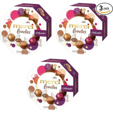 Merci Lovelies Chocolate - Perfect as a Gift Set for Christmas, Easter, Mother's Day or Thank You - Fine Chocolates in Different Varieties (3 Pieces, Merci Lovlies Creamy)