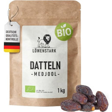 Ekologiškos „Medjool“ datulės, 1 kg. Didelės „Medjool“ datulės su medaus ir saldžios karamelės skoniu. Puikiai tinka užkandžiams, kepimui ir maisto gaminimui. Veganams tinkamos ekologiškos datulės. Ekologiškos
