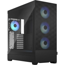 „Fractal Design Pop XL Air RGB Black“ – grūdintas stiklas su skaidriu atspalviu – priekinis tinklelis su korio struktūra – šoninis skydelis iš grūdinto stiklo – komplekte keturi 120 mm „Aspect 12 RGB“ ventiliatoriai – „E-ATX“ tipo žaidimų kompiuterio korp