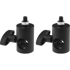 EMSea 2 Piece Quick Adapter with 1/4 Inch Screw, Multifunctional Aluminum Alloy Light Stand Tip Adapter for Photographic Video Light, Right Lights, Ball Heads, Black