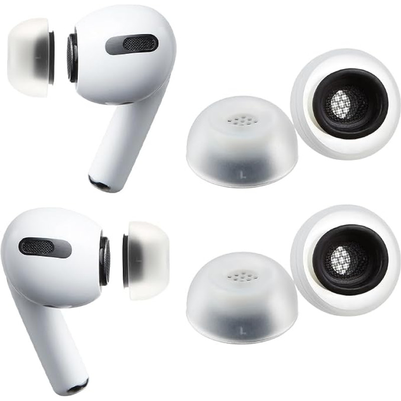 AZLA „SednaEarfit MAX“ „AirPods Pro“ ausų įdėklai, 2 poros (L) – „AirPods Pro“ atsarginiai ausų įdėklai – „AirPods Pro“ priedai, pagaminti iš aukštos kokybės silikono, „AirPods“ ausų įdėklai