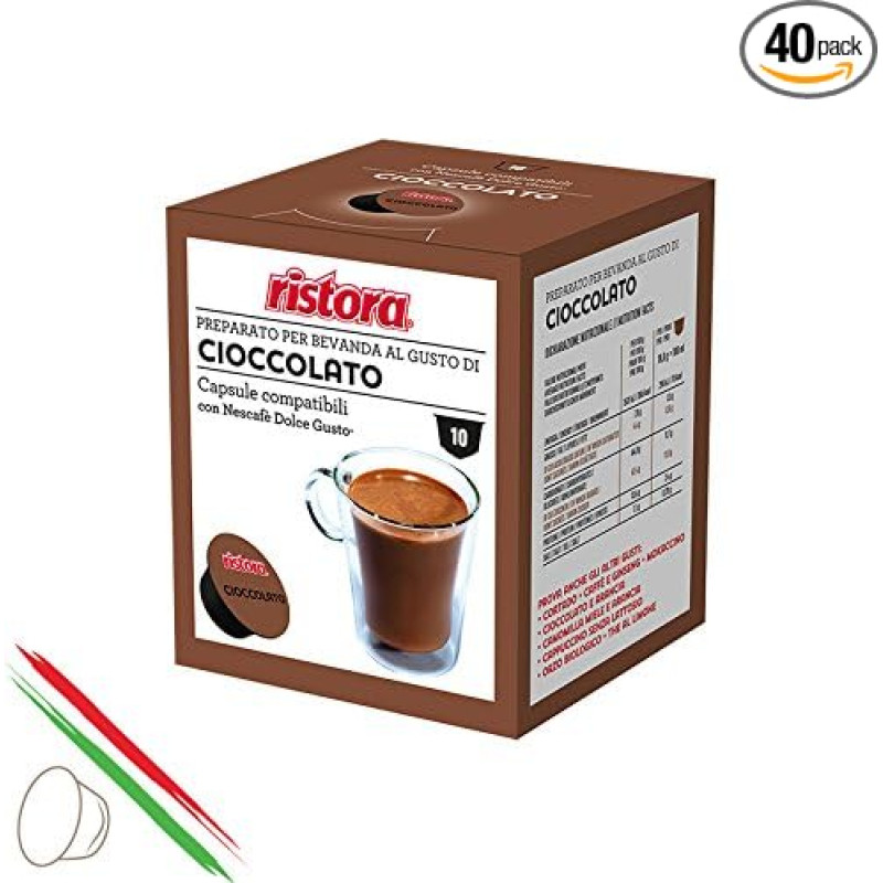 Coffee Pods Capsules Dolce Gusto Ristora The Taste of Chocolate, 40