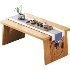 Foldable Japanese Style Floor Small Tea Table, Tatami Coffee Table, Low Altar Table for Meditation, for Floor Sitting, for Food and Spiritual Practices (Wood, 70 x 40 x 30 cm)