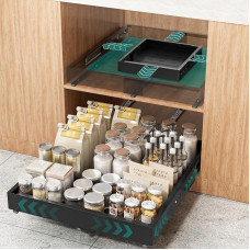 Extendable Drawer, Width & Depth Adjustable, 1 Piece, Black