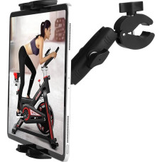 Bėgimo takelio planšetinio kompiuterio „iPad“ laikiklis, dviračio vairo tvirtinimo spaustukas, skirtas stacionariam dviračiui, elipsiniam treniruokliui, „Spin Bike“, „Peloton“ ir vaikiškam vežimėliui, tinka 4–13 colių įrenginiams: „iPad Pro 12.9“, „Air“, 